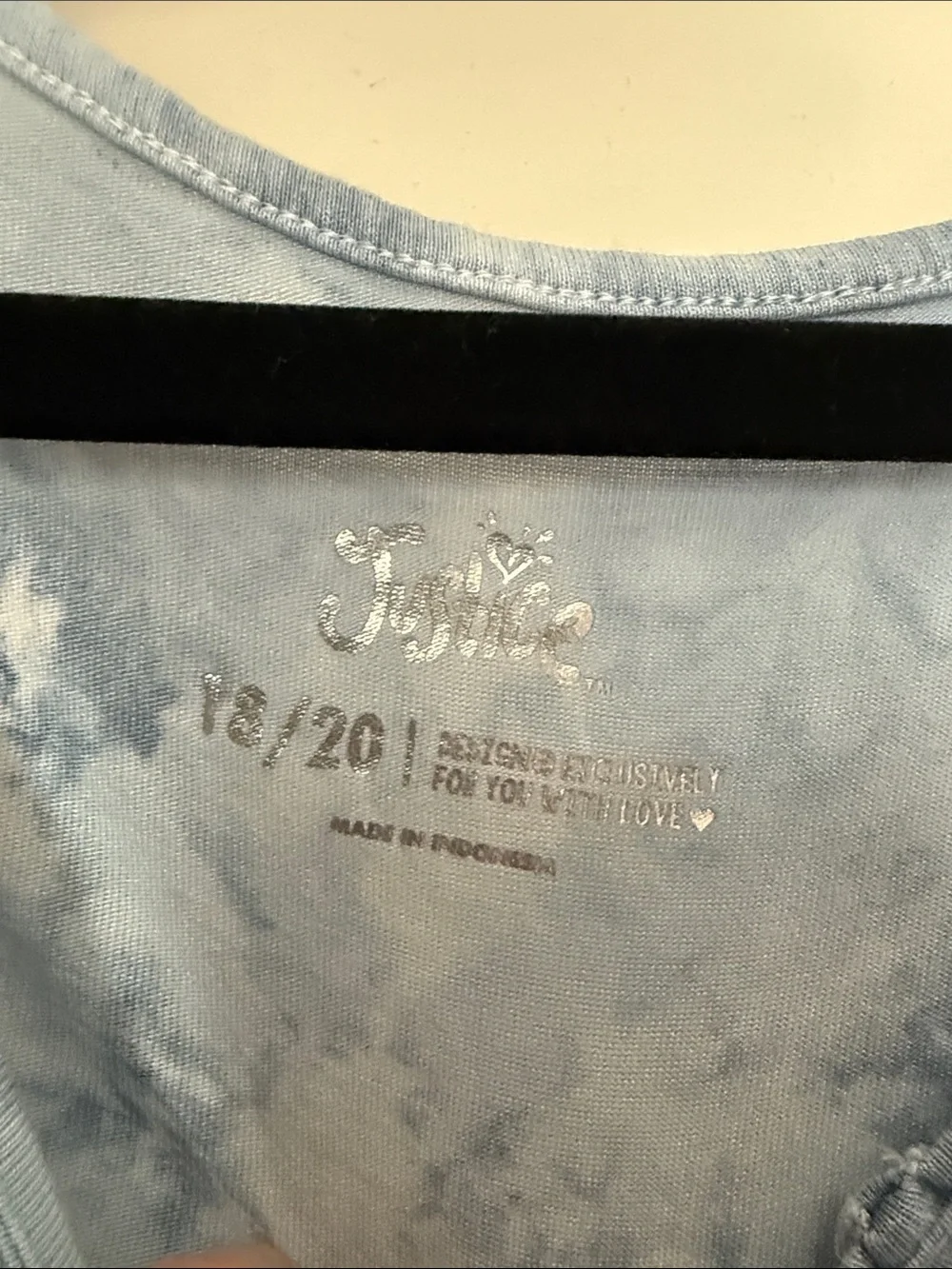 Justice Light Blue Tie-Dye Long Sleeve Tee